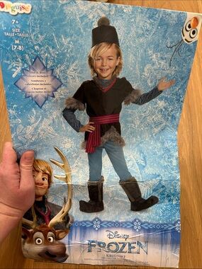 Disney Frozen Kristoff Costume Top with Belt and Boots Kids Size Medium